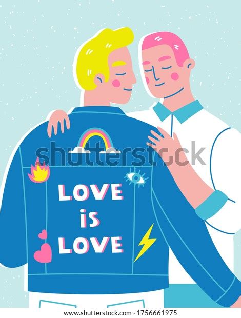 male gay couple hugging vector illustration stock vector royalty free