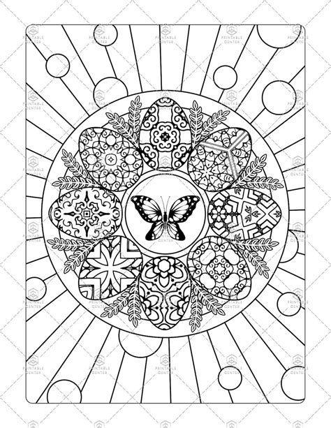 easter egg coloring page  butterfly etsy
