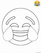 Emoji Coloring Crying Laughing Pages Twitter Print Printable Color sketch template