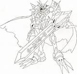 Omnimon Digimon Poses Armadura sketch template