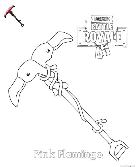 pink flamingo pickaxe fortnite coloring page printable