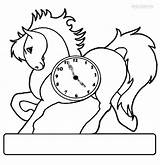 Clock Coloring Pages Horse Kids Printable Vintage Face Cool2bkids Drawing Print Color Alarm Six Past Half Getdrawings Cool Coloringpagesonly sketch template