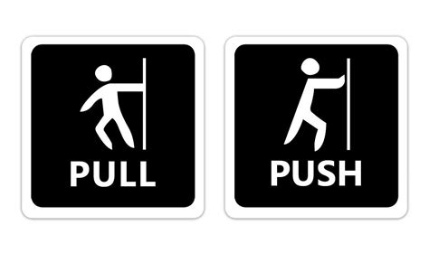 2 set push pull signs 2xpush 2xpull for glass doors especially