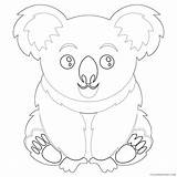 Koala Cutout Lovable Coloring4free sketch template