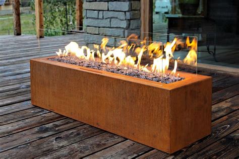 Large Square Corten Steel Metal Outdoor Gas Fire Pit Buy