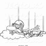 Cartoon Coloring Skydiving Outline Guy Vector Ron Leishman Royalty High sketch template