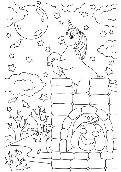 unicorn stands   high castle coloring book page  kids