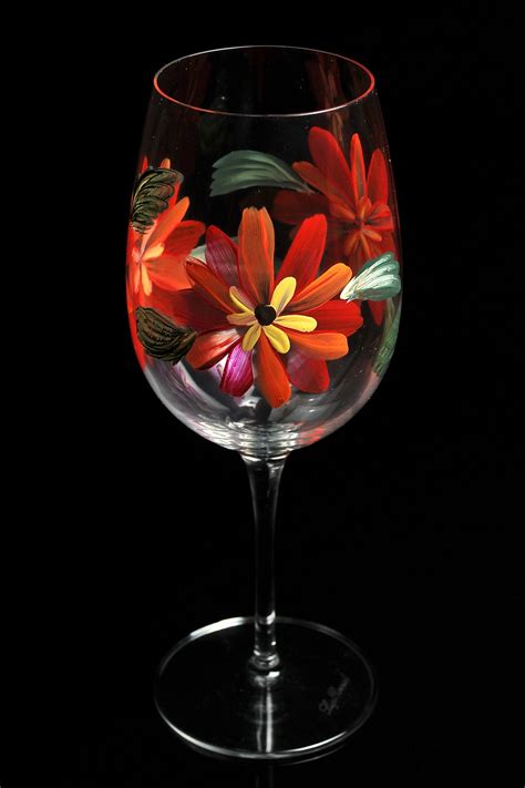 Hand Painted Wine Glasses Ii By Bflcreativedesigns On Etsy