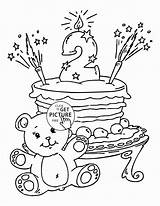 Coloring Birthday Pages Happy Kids 6th Cake 2nd Printable Holiday Cakes Wuppsy Sheets Printables Colouring Color Holidays Getcolorings Girl Old sketch template
