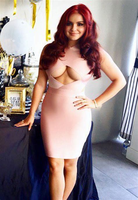 ariel winter s boobs and underboob spill out of daring dress