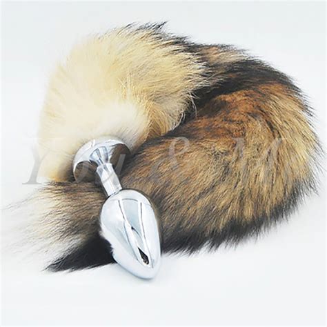 buy new big anal plug fox tail stainless steel butt plug cat tail anal plug fox