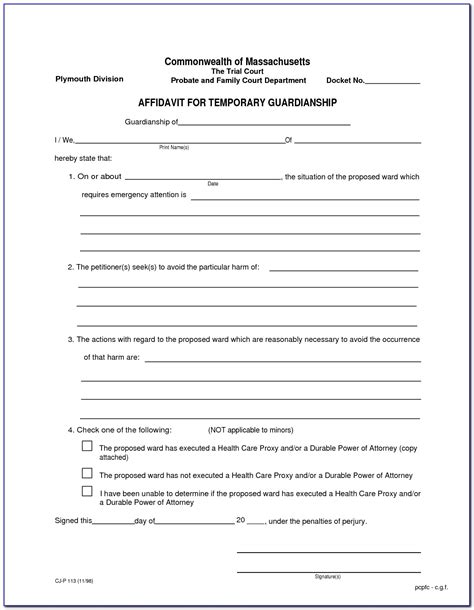 printable temporary child custody forms printable forms