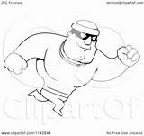 Robber Running Cartoon Clipart Male Outlined Coloring Vector Thoman Cory Regarding Notes sketch template