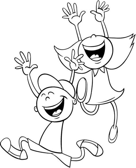 happy children coloring page topcoloringpagesnet