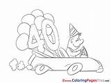 40 Birthday Years Colouring Coloring Pages Anniversary Sheet Title sketch template