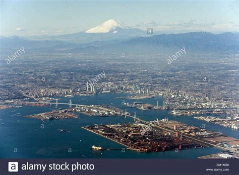 Luftaufnahme Der Stadt Yokohama Und Mount Fuji Shizuoka