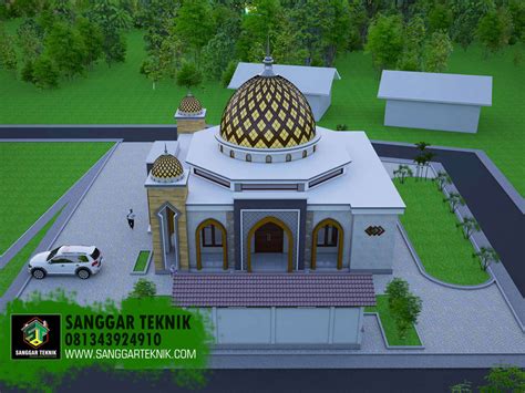 desain masjid minimalis    meter  lantai sanggar teknik