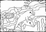 Coloring Pages Ocean Sea Animals Beach Scene Underwater Habitat Theme Waves Otter Life Color Print Colouring Seashore Clam Under Drawing sketch template