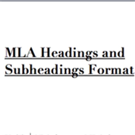 mla format headings  subheadings tutorial sophia learning