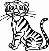 Tiger Coloring Small Staying Wecoloringpage sketch template