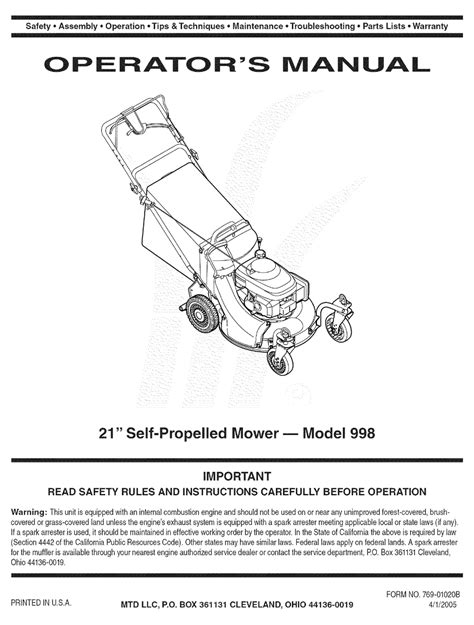 mtd   operators manual   manualslib