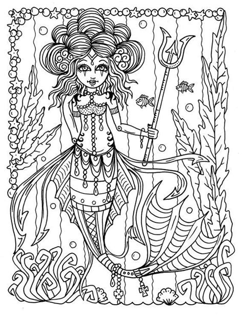 coloring pages mermaids printables  scary