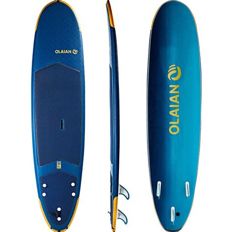 foam surfboard  supplied  leash   fins decathlon