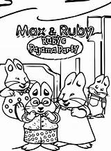 Pajama Coloring Party Ruby Max Rubys Front Cover Wecoloringpage sketch template