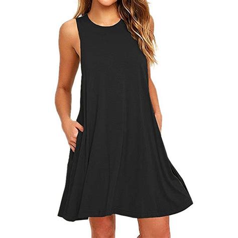 new solid color tank top mini dress 2018 summer women s casual o neck