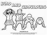 Shoulders Knees Toes Head Coloring Body Color Pages Song Week Shoulder Toe Parts Kids Activities Sheets Preschool Club English Esl sketch template