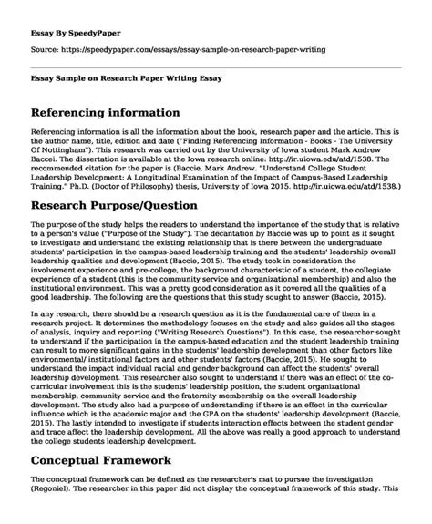 essay sample  research paper writing speedypapercom