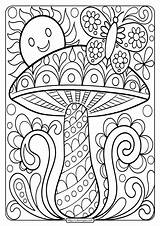 Mushrooms Mandalas Ups Colorare Disegni Iluminar Autunno Bear sketch template
