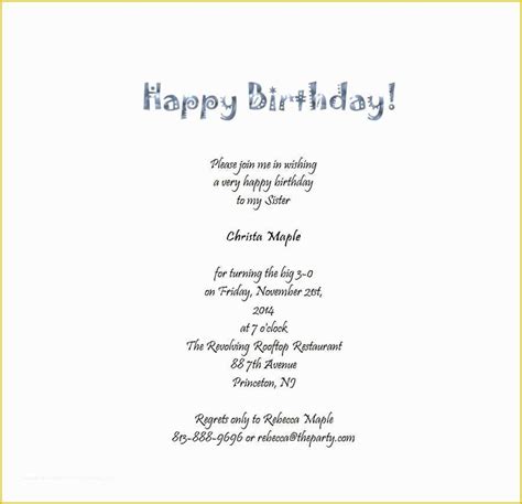 Free Birthday Invitation Templates For Adults Of Invitation Cards