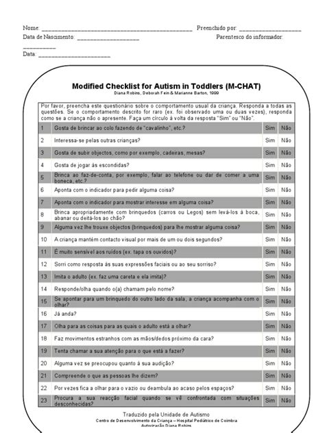 modified checklist  autism  toddlers  chat