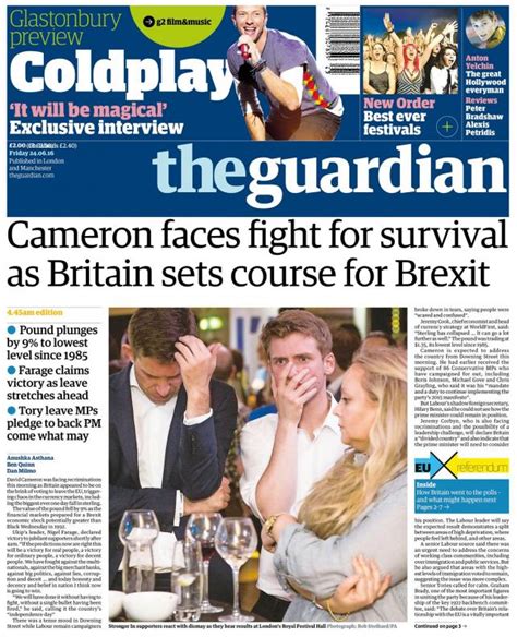 brexit shocker front pages    world  newspapers struggled  catch  ad age