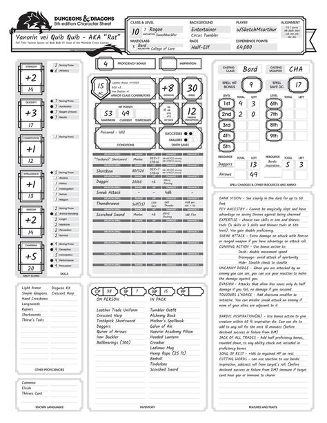 character sheet examplepdf docdroid