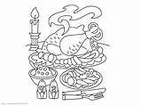 Thanksgiving Dinner Coloring Pages Turkey Table Drawing Plate Professional Family Printable Getcolorings Paintingvalley Color Setting Getdrawings Template Colorings sketch template