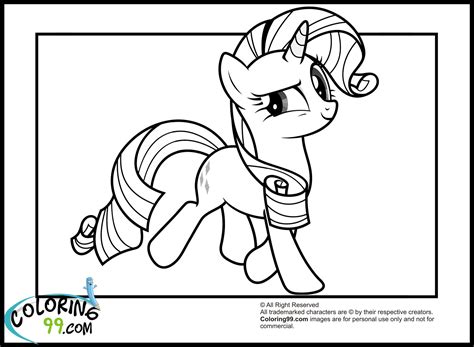 pony rarity coloring pages team colors