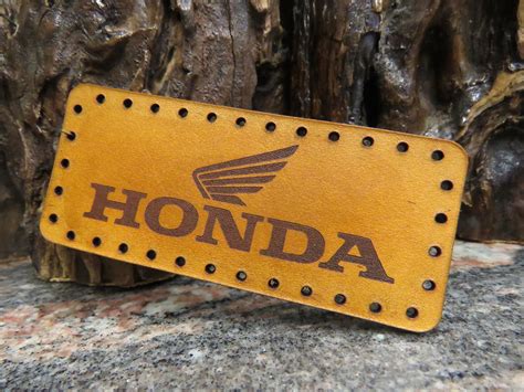 honda motorcycle patch genuine leather biker sew  patch  etsy