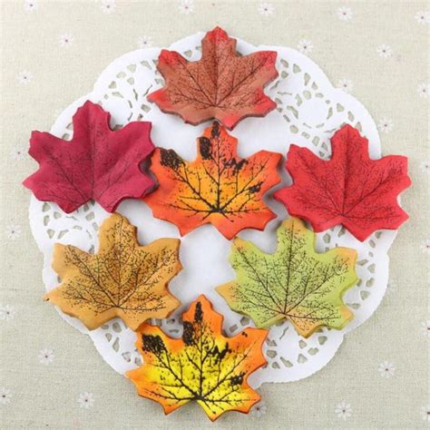 Artificial Leaves Maple Fake Autumn Fall Leaf For Wedding Party