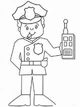 Coloring Police Pages Officer Printable Boys sketch template