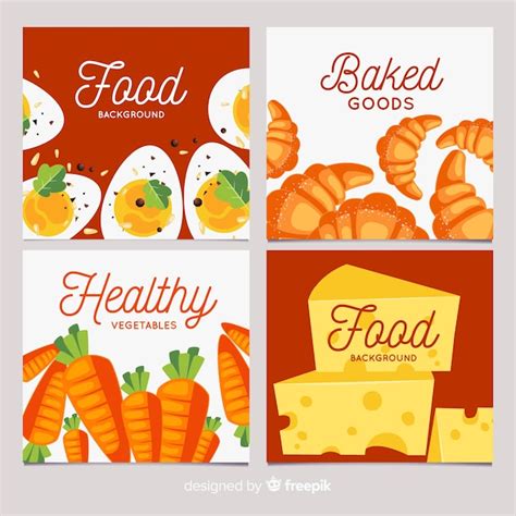 food card collection  vector