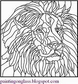 Stained Lion Coloring Mosaico Martinchandra sketch template