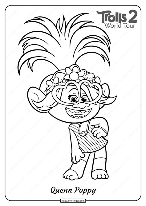 trolls poppy troll coloring pages png  file