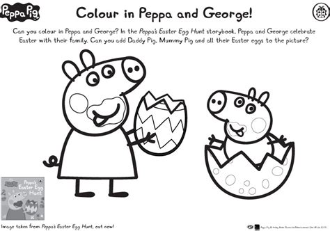 peppa george easter colouring scholastic kids club