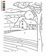 Farm Nummer Boerderij Kleur Zahl Bauernhof Malen Kleurplaten Bestcoloringpagesforkids Nummern Malvorlage Ausmalbild sketch template