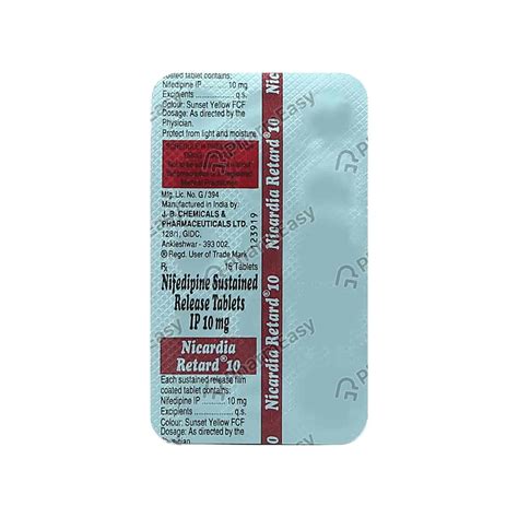buy nicardia retard mg strip   tablets   flat   pharmeasy
