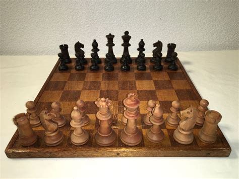 prachtig antiek staunton schaakspel hout catawiki