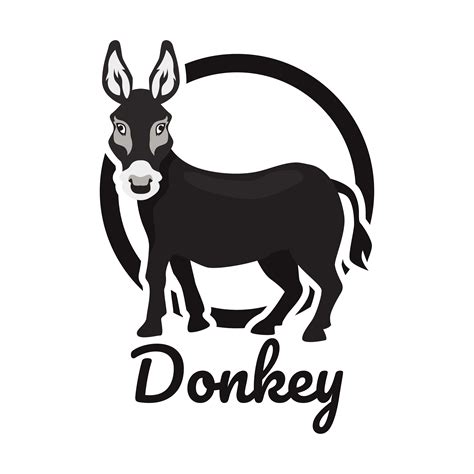 donkey logo isolated  white background  vector art  vecteezy
