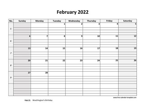 february  calendar printable printable calendar